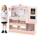 Wooden Doctor Play Station with 24 Toy Accessories – Pink