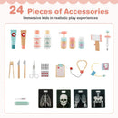 Wooden Doctor Play Station with 24 Toy Accessories – Pink