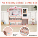 Wooden Doctor Play Station with 24 Toy Accessories – Pink