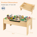 Wooden Kids Activity Table with Building and Train Play – Natural