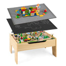 Wooden Kids Activity Table with Building and Train Play – Natural