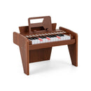25-Key Mini Digital Piano with Light-Up Keys – Brown