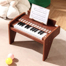 25-Key Mini Digital Piano with Light-Up Keys – Brown