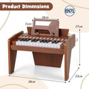 25-Key Mini Digital Piano with Light-Up Keys – Brown
