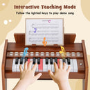 25-Key Mini Digital Piano with Light-Up Keys – Brown