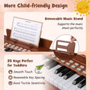 25-Key Mini Digital Piano with Light-Up Keys – Brown