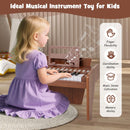 25-Key Mini Digital Piano with Light-Up Keys – Brown