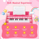 25-Key Mini Digital Piano with Light-Up Keys – Pink