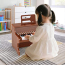 25-Key Upright-Style Mini Digital Piano – Brown