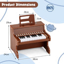 25-Key Upright-Style Mini Digital Piano – Brown