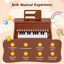 25-Key Upright-Style Mini Digital Piano – Brown