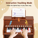 25-Key Upright-Style Mini Digital Piano – Brown