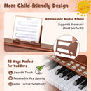 25-Key Upright-Style Mini Digital Piano – Brown