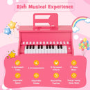 25-Key Upright-Style Mini Digital Piano – Pink