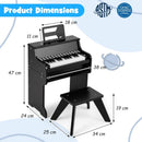 25-Key Kids Digital Piano with Matching Stool – Black