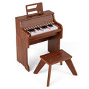 25-Key Kids Digital Piano with Matching Stool – Brown