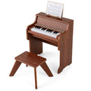 25-Key Kids Digital Piano with Matching Stool – Brown