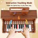 25-Key Kids Digital Piano with Matching Stool – Brown