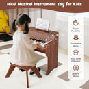 25-Key Kids Digital Piano with Matching Stool – Brown