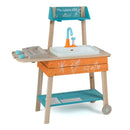 Outdoor Mud Kitchen with Circulating Tap and Wheels – Orange