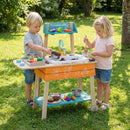Outdoor Mud Kitchen with Circulating Tap and Wheels – Orange