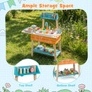 Outdoor Mud Kitchen with Circulating Tap and Wheels – Orange
