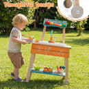 Outdoor Mud Kitchen with Circulating Tap and Wheels – Orange