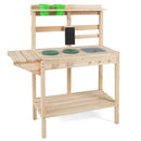 Outdoor Mud Kitchen with Chalkboard and Flowerpots – Natural
