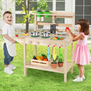 Outdoor Mud Kitchen with Chalkboard and Flowerpots – Natural