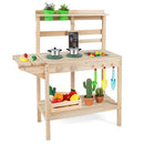 Outdoor Mud Kitchen with Chalkboard and Flowerpots – Natural
