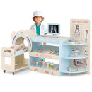Wooden Doctor Play Station with Toy CT Trolley – Blue