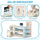 Wooden Doctor Play Station with Toy CT Trolley – Blue