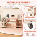 Wooden Doctor Play Station with Toy CT Trolley – Pink