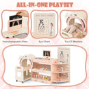 Wooden Doctor Play Station with Toy CT Trolley – Pink