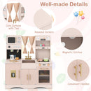Wooden Play Kitchen with Curtains and Coffee Station – TM10187PI