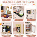Wooden Play Kitchen with Curtains and Coffee Station – TM10187PI