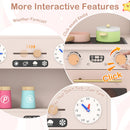 Wooden Play Kitchen with Curtains and Coffee Station – TM10187PI