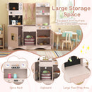 Wooden Play Kitchen with Curtains and Coffee Station – TM10187PI