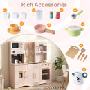 Wooden Play Kitchen with Curtains and Coffee Station – TM10187PI