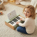 18-Key Wooden Kids Piano with Music Stand – Green