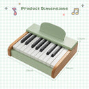 18-Key Wooden Kids Piano with Music Stand – Green