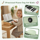 18-Key Wooden Kids Piano with Music Stand – Green
