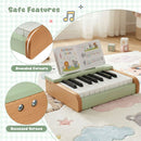 18-Key Wooden Kids Piano with Music Stand – Green