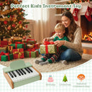 18-Key Wooden Kids Piano with Music Stand – Green