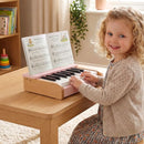 18-Key Wooden Kids Piano with Music Stand – Pink
