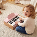 18-Key Wooden Kids Piano with Music Stand – Pink