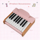 18-Key Wooden Kids Piano with Music Stand – Pink