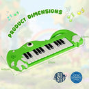 Dinosaur-Shaped Kids Keyboard with Music and Lights – Green