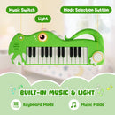 Dinosaur-Shaped Kids Keyboard with Music and Lights – Green