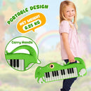 Dinosaur-Shaped Kids Keyboard with Music and Lights – Green